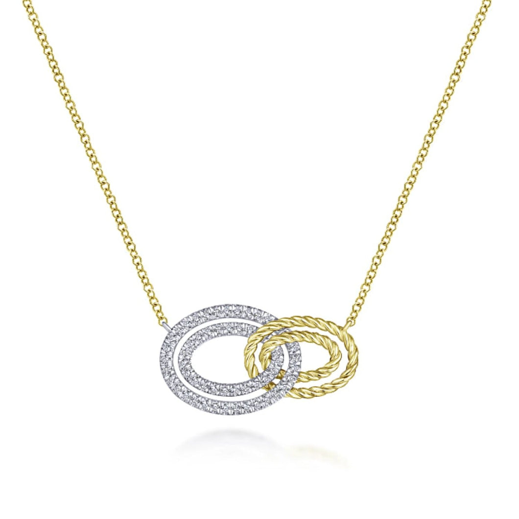 Gabriel & Co. Double Oval Diamond Fashion Necklace