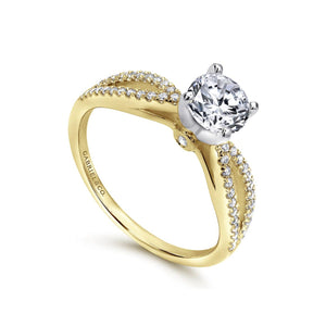 Gabriel & Co. "Elyse" Split Shank Diamond Engagement Ring