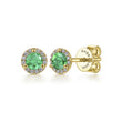 Load image into Gallery viewer, Gabriel &amp; Co. Emerald &amp; Diamond Halo Stud Earrings

