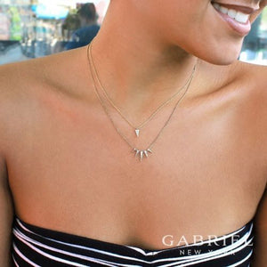 Gabriel & Co. Five Golden Spike Diamond Necklace