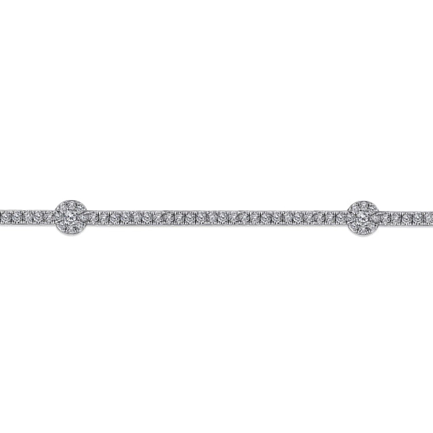 Flexible Diamond Tennis Bracelet 2.8ctw 18k White Gold - Kappy's