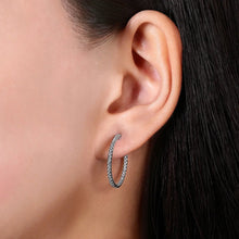 Load image into Gallery viewer, Gabriel &amp; Co. French Pavé Inside Out Diamond Hoop Earrings
