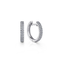 Load image into Gallery viewer, Gabriel &amp; Co. French Pave Thin Diamond Hoop Earrings

