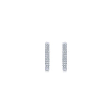 Load image into Gallery viewer, Gabriel &amp; Co. French Pave Thin Diamond Hoop Earrings
