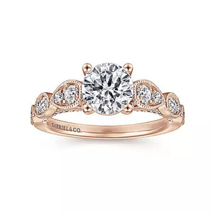Gabriel & Co. "Garland" Vintage Style Diamond Engagement Ring
