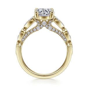 Gabriel & Co. "Garland" Vintage Style Diamond Engagement Ring