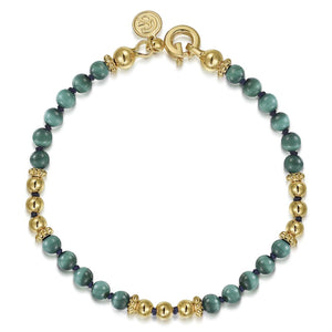 Gabriel & Co. Gold Beaded Gemstone Bracelet