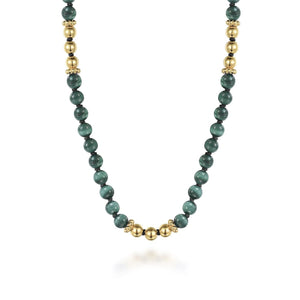 Gabriel & Co. Gold Beaded Gemstone Necklace