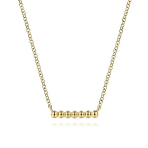 Gabriel & Co. Gold Bujukan Beaded Bar Necklace