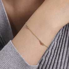 Load image into Gallery viewer, Gabriel &amp; Co. Gold Chain Bracelet with Graduating Bead Stations
