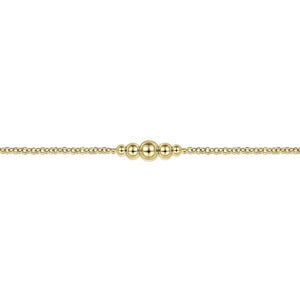 Gabriel & Co. Gold Chain Bracelet with Graduating Bead Stations