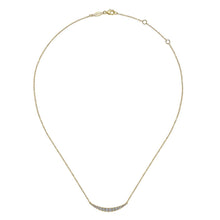 Load image into Gallery viewer, Gabriel &amp; Co. Graduating Curved Diamond Bar Necklace
