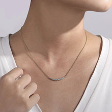 Load image into Gallery viewer, Gabriel &amp; Co. Graduating Curved Diamond Bar Necklace
