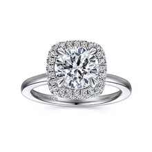 Load image into Gallery viewer, Gabriel &amp; Co. &quot;Graham&quot; Cushion Halo Diamond Engagement Ring
