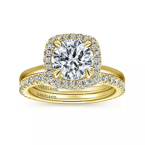 Gabriel & Co. "Graham" Cushion Halo Diamond Engagement Ring