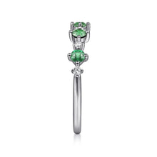 Load image into Gallery viewer, Gabriel &amp; Co. Green Emerald &amp; Diamond Five Stone Band
