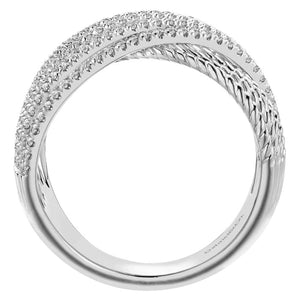 Gabriel & Co. "Hampton" Wide Twisted Rope & Diamond Ring