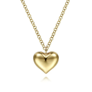 Gabriel & Co. High Polished Gold Heart Pendant