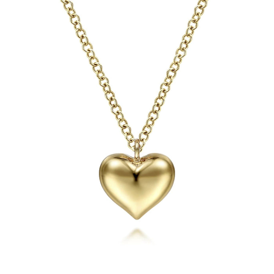 Gabriel & Co. High Polished Gold Heart Pendant