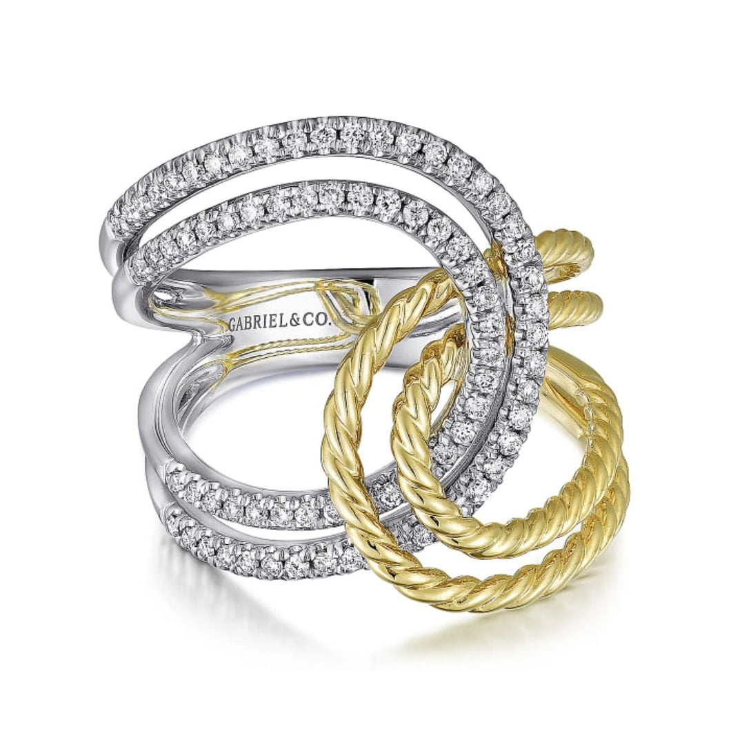 Gabriel & Co. Interlocking Loop Diamond Ring