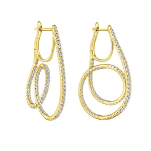 Gabriel & Co. Intricate Twist Hoop Diamond Pave Earrings