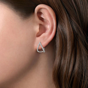 Gabriel & Co. Inverted "V" Diamond Huggie Earrings
