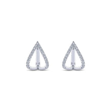 Load image into Gallery viewer, Gabriel &amp; Co. Inverted &quot;V&quot; Diamond Huggie Earrings
