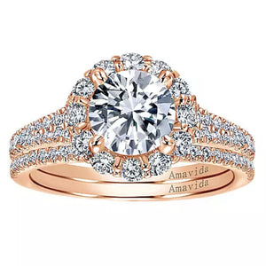 Gabriel & Co. "Jaeley" Round Halo Diamond Engagement Ring