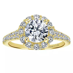 Gabriel & Co. "Jaeley" Round Halo Diamond Engagement Ring