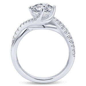 Gabriel & Co. "Julissa" Pave Twist Split Shank Diamond Engagement Ring