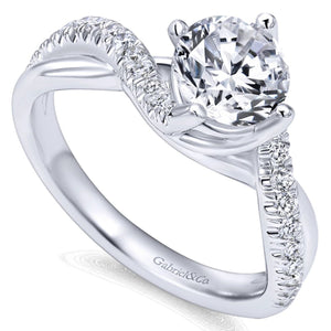 Gabriel & Co. "Julissa" Pave Twist Split Shank Diamond Engagement Ring