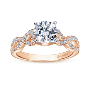 Gabriel & Co. "Kayla" Twist Diamond Engagement Ring