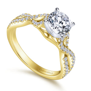 Gabriel & Co. "Kayla" Twist Diamond Engagement Ring