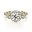 Load image into Gallery viewer, Gabriel &amp; Co. &quot;Lavender&quot; Three Diamond Halo Engagement Ring
