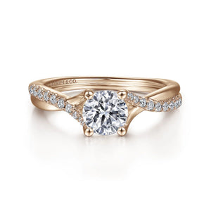 Gabriel & Co. "Leigh" Twist Split Shank Diamond Engagement Ring