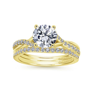 Gabriel & Co. "Leigh" Twist Split Shank Diamond Engagement Ring