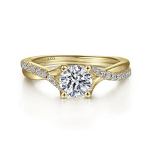 Load image into Gallery viewer, Gabriel &amp; Co. &quot;Leigh&quot; Twist Split Shank Diamond Engagement Ring
