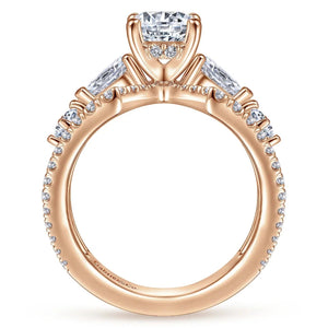 Gabriel & Co. "Lina" Wide Split Shank Diamond Engagement Ring