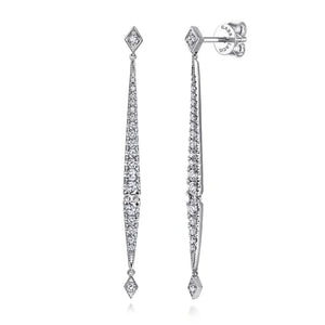 Gabriel & Co. Long Diamond Bar Drop Earrings