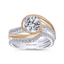Load image into Gallery viewer, Gabriel &amp; Co. &quot;Lucca&quot; Bypass Halo Diamond Engagement Ring
