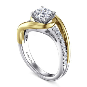 Gabriel & Co. "Lucca" Bypass Halo Diamond Engagement Ring