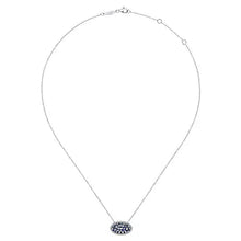 Load image into Gallery viewer, Gabriel &amp; Co. Lusso Blue Sapphire &amp; Diamond &quot;Sideways Oval&quot; Necklace
