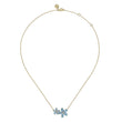 Load image into Gallery viewer, Gabriel &amp; Co. Lusso Blue Topaz and Diamond Flower Necklace

