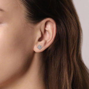 Gabriel & Co. Lusso Bursting Star Diamond Stud Earrings