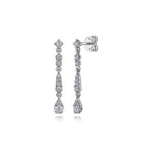 Gabriel & Co. Lusso Linear Diamond Drop Stud Earrings