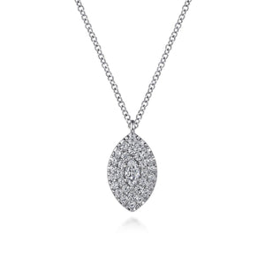 Gabriel & Co. Lusso Marquise Shaped Pave Set Diamond Pendant
