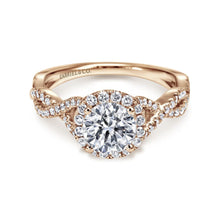 Load image into Gallery viewer, Gabriel &amp; Co. &quot;Marissa&quot; Twist Diamond Halo Engagement Ring
