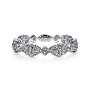 Gabriel & Co. Marquise Station Cluster Diamond Stackable Ring