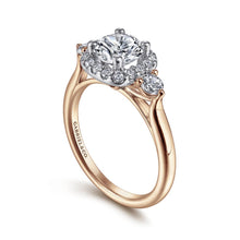 Load image into Gallery viewer, Gabriel &amp; Co. &quot;Martine&quot; Cushion Halo Diamond Halo Engagement Ring
