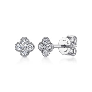 Gabriel & Co. "Mini-Clover" Diamond Stud Earrings